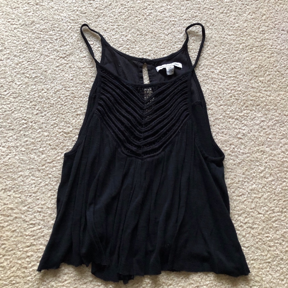 Black American Eagle Crop Top